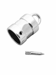 Końcówka do rzemienia z kółkiem – 13 mm, srebrna