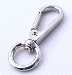 Karabińczyk zapięcie zatrzask 13 C z okrągłą przekrętką srebrny