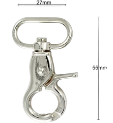 Karabińczyk metalowy spustowy 55 mm – 27 mm, obrotowy