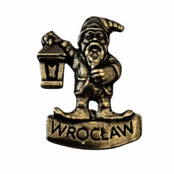 Magnes – Wrocławski Krasnal z lampionem  (odlewany ze znalu)