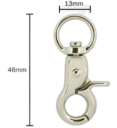 Karabińczyk metalowy spustowy 46 mm – 13 mm, obrotowy