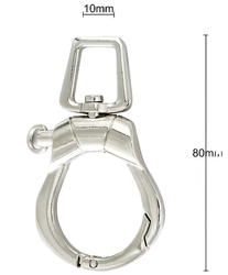 Karabińczyk metalowy z kółkiem otwieranym i blokadą. – 80 mm