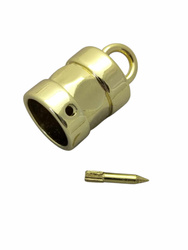 Końcówka do rzemienia z kółkiem – 13 mm, złota