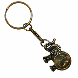 Brelok metalowy z monetą 1 grosz – SŁONIK