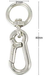 Karabińczyk metalowy obrotowy do smyczy – 80 mm, wzmocniony