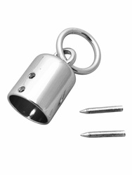 Końcówka do rzemienia z kółkiem – 16 mm, srebrna