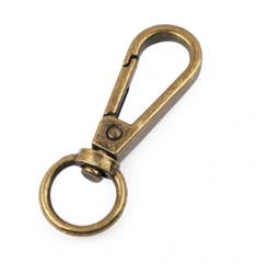 Karabińczyk zapięcie zatrzask 13 C z okrągłą przekrętką stare złoto