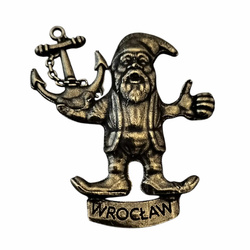 Magnes – Wrocławski Krasnal z kotwicą (odlewany ze znalu)