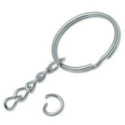 Kółka stożkowe do breloków 20 mm 10 szt. baza z łańcuszkiem L1