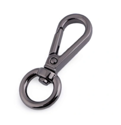 Karabińczyk zapięcie zatrzask  13 C z okrągłą przekrętką czarny