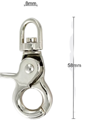 Karabińczyk metalowy spustowy 58 mm – 8 mm, obrotowy