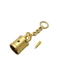 Końcówka do rzemienia z łańcuszkiem przedłużającym – 10,5 mm, złota