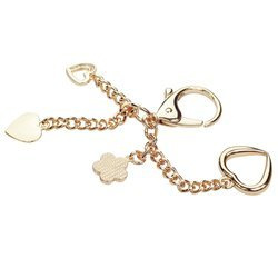 Przywieszka z serduszkami i kwiatkiem do torebki plecaka złota