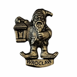 Magnes – Wrocławski Krasnal z lampionem  (odlewany ze znalu)