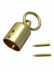 Końcówka do rzemienia z kółkiem – 16 mm, złota